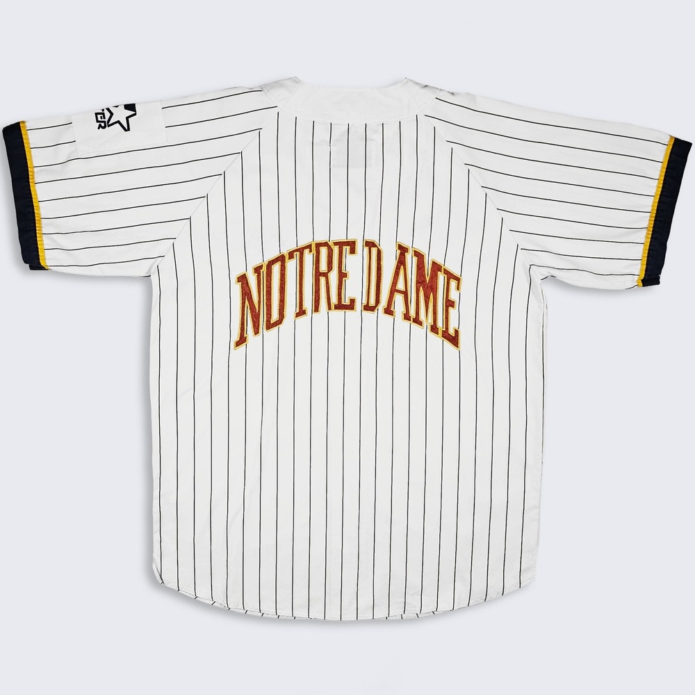 Notre Dame Fighting Irish Vintage 90s Starter Pinstripe Baseball Jersey